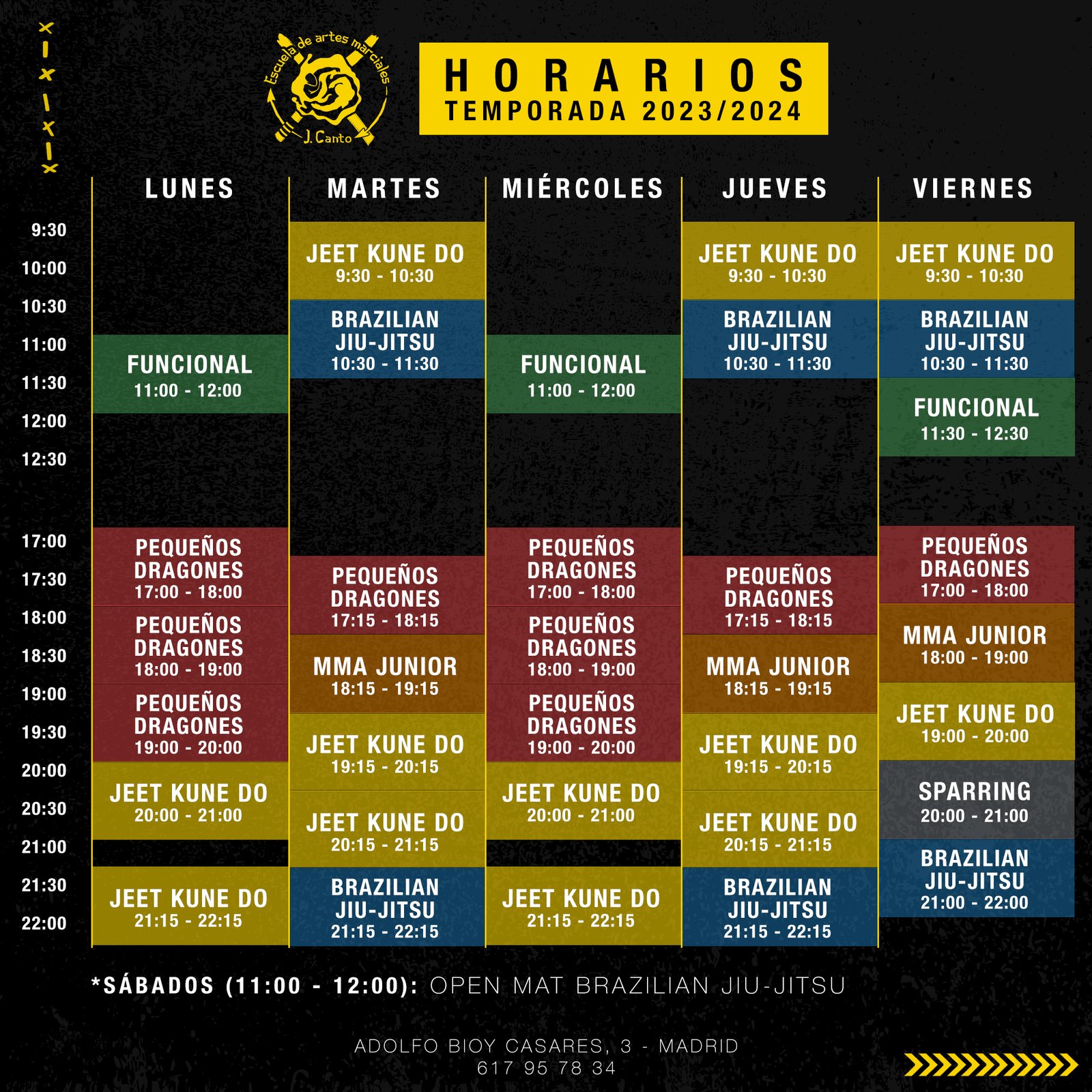 Horarios Jose Canto