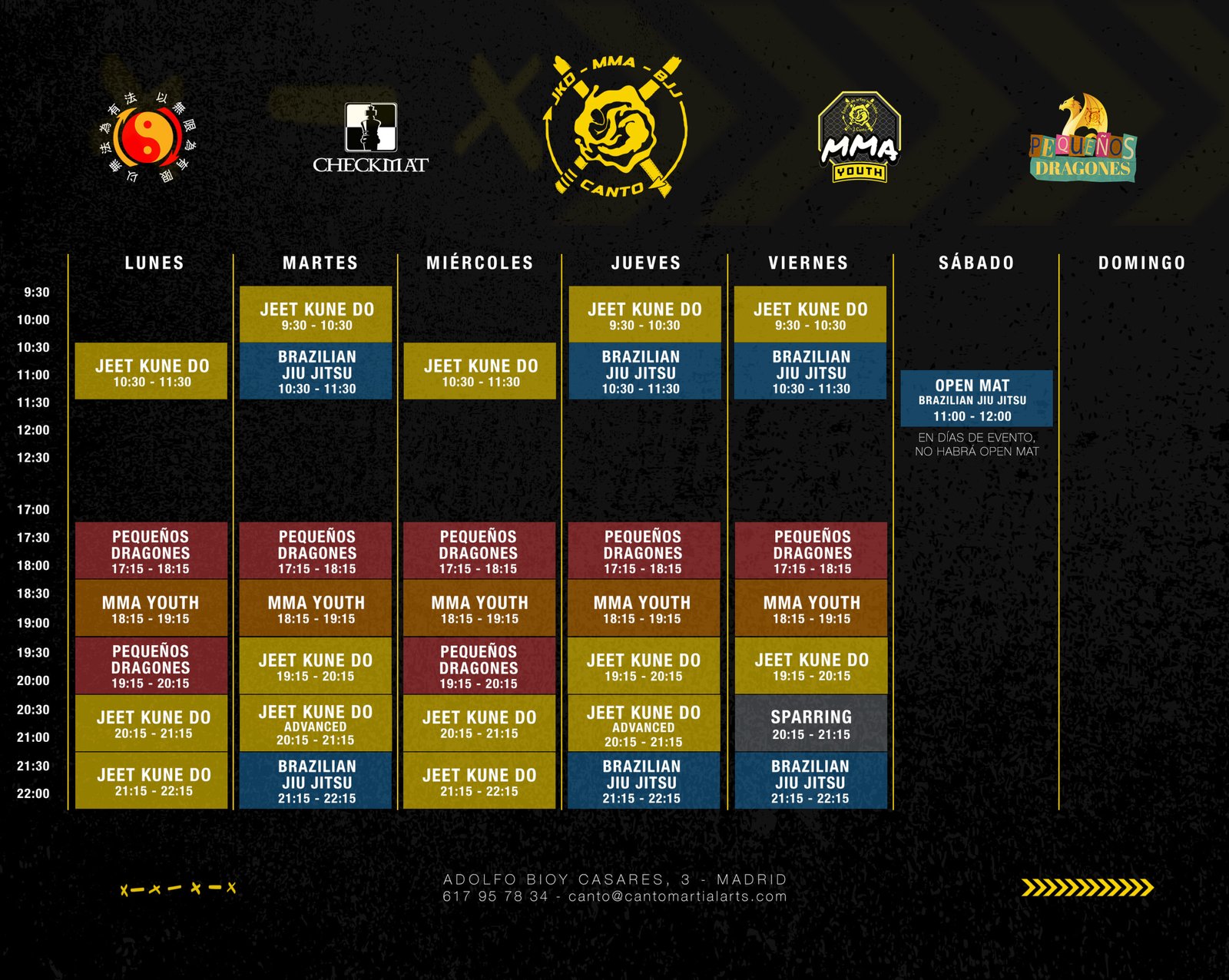 Horarios Jose Canto Temporada 25_26 - Para mostrador